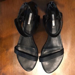 BCBG Gen Braylin 12 All Leather Black Ankle Sandal